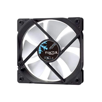 Imagen de Fractal Design Dynamic X2 GP,12 Ventilador de computadora , Optimizado para una alta ventilación 120 mm 1200RPM FDB,Rodamientos Puntales con forma aerodinámica 12v Negro/Blanco (Single)