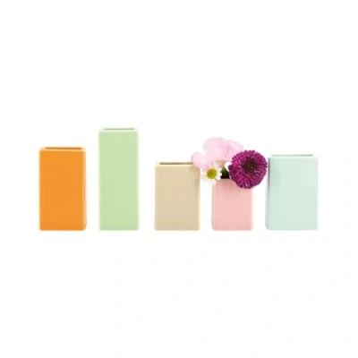 Imagen de Remember Juego de 5 jarrones flores en miniatura, refrescan la habitación con detalles coloridos, porcelana perfectos para decoración primavera