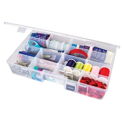 Imagen de ArtBin XL Solutions Caja con divisores, organizador de arte y manualidades, [1] estuche almacenamiento plástico, transparente, polipropeleno, 0, 15.35 x 8.9 pulgadas