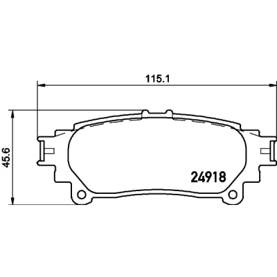 Imagen de HELLA 8DB 355 015 371 Juego de pastillas freno no preparado para indicador desgaste TOYOTA: Prius Plus, Fortuner II, LEXUS: RX III, IV