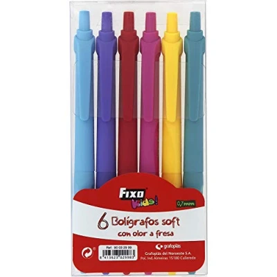 Imagen de Fixo Pack De 6 Boligrafos Soft con Olor. Colores, surtido (Grafoplás 32999)