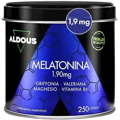 Imagen de 250 Cápsulas de Melatonina 1,9 mg Noches (+8 meses) Con 5HTP, Magnesio, Valeriana, Vitamina B6 Pastillas para Dormir Bien, Sueño, Insomnio, Cansancio Fabricado en España