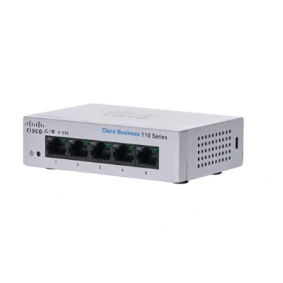 Imagen de Cisco Switch no gestionado Cisco® Business CBS110 5T D 5 puertos GE Escritorio Proveedor de alimentación externa Protección limitada por vida (CBS110 D)