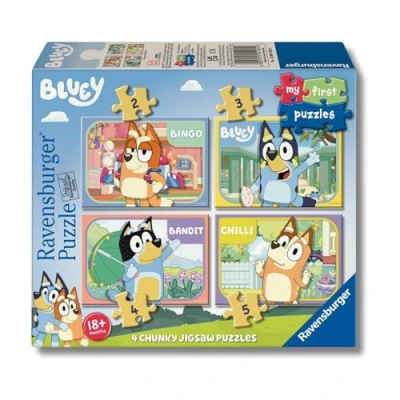 Imagen de Ravensburger Puzzle: Bluey, Mi Primer Puzzle, Puzzles Niños 1 Años o Más, Rompecabezas, 4 de 2, 3, 4, y 5 Piezas, Regalos 1+