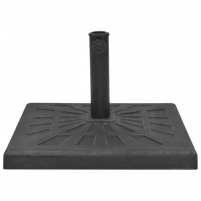 Imagen de vidaXL Base de Sombrilla Resina Cuadrada Negra 19 kg Soporte Stand Parasol