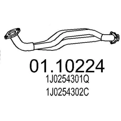 Imagen de MTS 01.10224 Tubo de escape 730mm delante para silenciador intermedio VOLKSWAGEN: Golf 4, 4 Variant