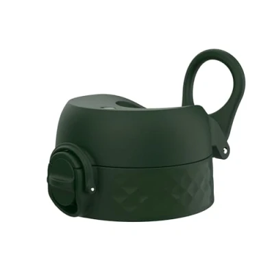 Imagen de ion8 Tapa de Botella agua OneTouch 2.0 a Prueba fugas, Sin BPA, Grande, Verde Oscuro