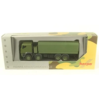 Imagen de herpa Modelo de camión Iveco Trakker 8x8 Plataforma protegida, Escala 1:87, para Diorama, modelismo, Pieza coleccionista, decoración, Made in Germany, plástico