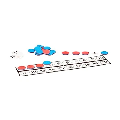 Imagen de WISSNER Aktiv lernen Schüler Rechenleiste mit 22 Wendeplättchen und 10 Rechenzeichen RE Plastic Barra de cálculo Azulejos Reversibles Caracteres aritméticos, Multicolor, Small (080813.000)