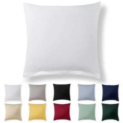 Imagen de Alreya Funda de Almohada 100% Algodón Jersey 80 x cm Blanco Cojín para Cama 80x80 sofá hipoalergénica