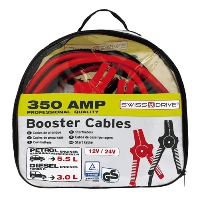 Imagen de SUMEX Cables de Arranque para Batería Coche Pinzas en Bolsa Guardar 350A 3,5 Metros 25 mm GS Tüv