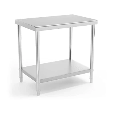 Imagen de Royal Catering Mesa de Acero Inoxidable para Hostelería RCAT 90/60 NW (Superficie Trabajo 90 x 60 cm, 2 Niveles, Capacidad Carga 210 kg)