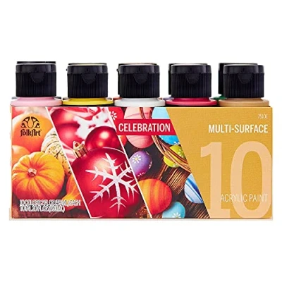Imagen de Folkart Multi Surface Paint Set 10/Pkg Celebrations