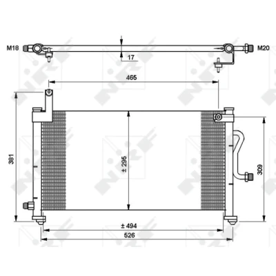 Imagen de NRF EASY FIT 35765 Condensador con junta anular Aluminio 495