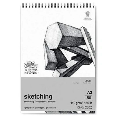 Imagen de Winsor &amp; Newton papel Bloc de esbozo en espiral, extra blanco 110g A3 50 hojas