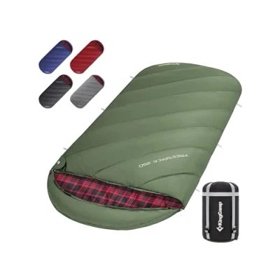Imagen de KingCamp XL Saco de Dormir Franela Extra Grande Ligero Super Cómodo Invierno Calído Adulto para Camping,Viaje,Aire Libre