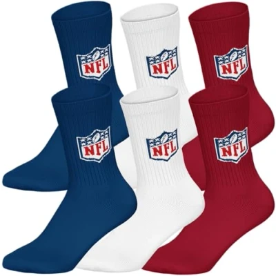 Imagen de NFL Calcetines deportivos unisex Shield de 6 unidades (6 unidades)