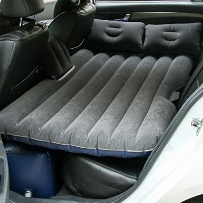 Imagen de Sinbide Colchón hinchable para coche, plegable, multifuncional, 3 colores, 2 almohadas, bomba (Negro)