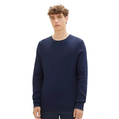 Imagen de TOM TAILOR Denim 1016090 Jersey de punto con estructura para Hombre, Azul (13684 Sky Captain Blue Non Solid), S