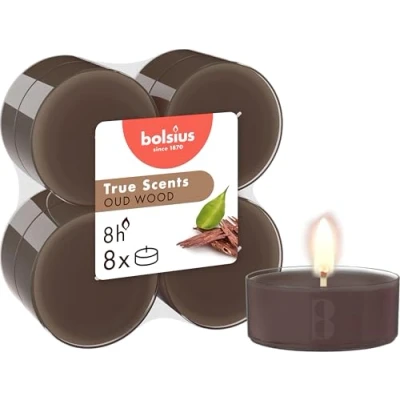 Imagen de Bolsius Maxi Tea Lights True Scents Old Wood 8 Pieces