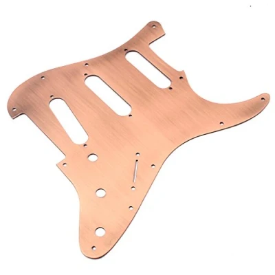 Imagen de Alnicov SSS 11 agujero Strat Metal Guitarras Golpeador Aluminio Scrach Plate para USA/Mexican Standard estilo moderno Guitarra, bronce