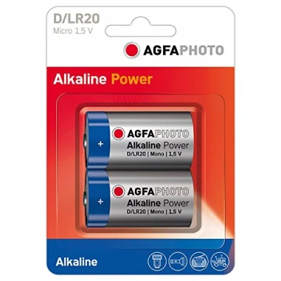 Imagen de AgfaPhoto Batería Alcalina, Mono, D, Lr20, 1,5 V Extreme Power, Ampolla Al por Menor (2 Pack)
