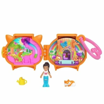 Imagen de Polly Pocket Set de juego compacto mini mundo mascotas zorro para niñas 4 años o más