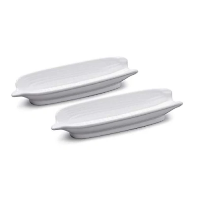 Imagen de WM Bartleet &amp; Sons 1750 TSET107 Juego de 2 Platos Tradicionales Porcelana para Servir mazorca, Color Blanco