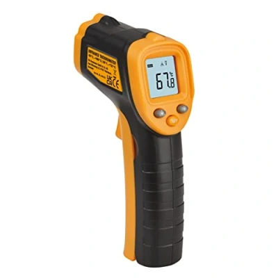 Imagen de TFA Dostmann Termómetro infrarrojo digital Ray Light 31.1143.13, medición sin contacto de la temperatura superficial, según HACCP, tiempo inferior a 1 segundo, negro/naranja