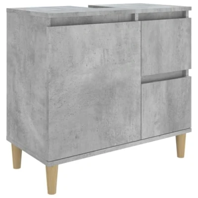 Imagen de vidaXL Armario de baño Madera contrachapada Gris hormigón 65x33x60 cm