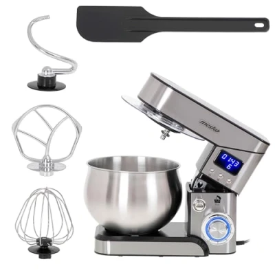 Imagen de Mesko MS4228 Batidora Amasadora 5 Litros, Repostería Profesional Robot Cocina Orbital, 6 Velocidades + Función Pulso, Acero Inoxidable, Temporizador, 2000W