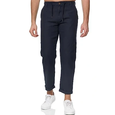 Imagen de Indicode Pantalones de tela Clio para hombre algodón 100% casuales hombres, azul marino, XL