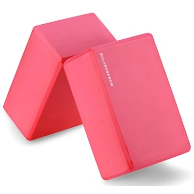 Imagen de Signature Fitness BalanceFrom GoYoga Juego de 2 Bloques Yoga Alta Densidad, 9 x 6 4 Pulgadas Cada uno [versión más Reciente], Unisex, Rojo