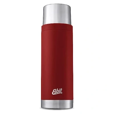 Imagen de Esbit Sculptor Botella térmica de acero inoxidable con aislamiento para bebidas frías y calientes, 1000 ml en Borgoña