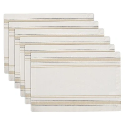 Imagen de DII Tops de Mesa Rayas francesas, 100% algodón, Chambray White, Placemat