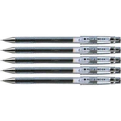 Imagen de Pilot G Tec C4 Bolígrafo roller de gel (0,4 mm, 5 unidades), color negro