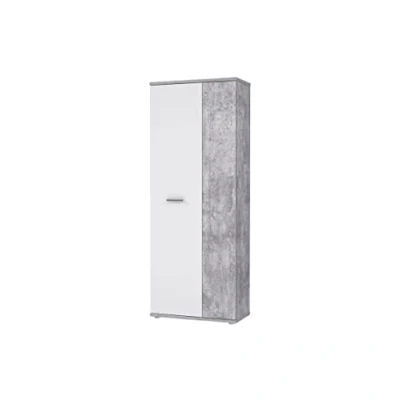 Imagen de FORTE Net 106 Armario zapatero con 2 puertas, fabricado en material de madera, unas medidas 68,90 x 34,79 179,1 cm y color roble arena blanco