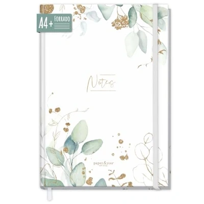 Imagen de cuaderno (A4+, con banda de goma, 156 páginas, 78 hojas, a rayas, bocetos, diario Trendstuff by Häfft
