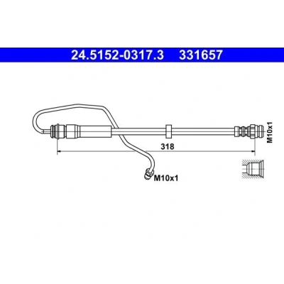 Imagen de ATE 24.5152 0317.3 Latiguillos de Freno 318 M10x1 AUDI: A4 B9 Avant