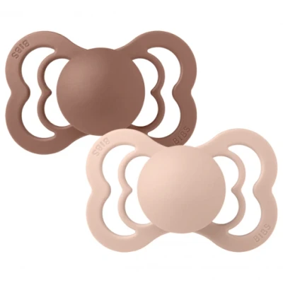 Imagen de 2 Chupetes BIBS Supreme Woodchuck/Blush Látex