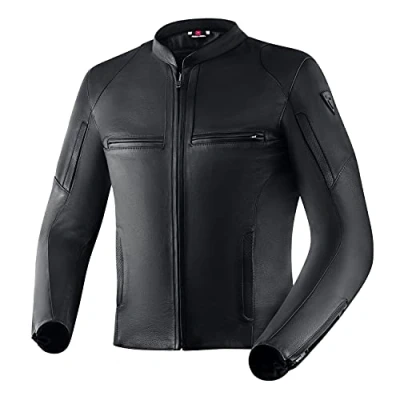 Imagen de REBELHORN Runner III Chaqueta de Moto Hombre Cuero Protectores Codos y Hombros Nivel 2 Bolsillo Protector Espalda 10 Canales Ventilación