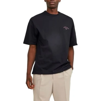 Imagen de JACK &amp; JONES Jorsantorini Graphic tee SS Crew Neck Camiseta, Negro, L para Hombre
