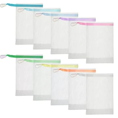 Imagen de SYEYCW 20 Piezas Bolsa de Jabon, Redes Sacos Jabón para Espuma, Malla Exfoliante Jabón, Limpiador Facial, Baño, Secar Malla, Color Aleatorio