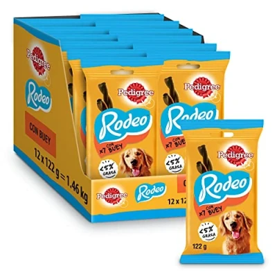 Imagen de Pedigree Rodeo Snack para Perros en Tiras sabor Buey (Pack de 12 x 122g)
