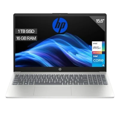 Imagen de HP Ordenador portátil 15.6&quot; FHD (Intel Core i5 1334U, 16GB RAM, 1TB SSD, Intel Iris Xe Graphics, Sin Sistema Operativo) Plata y Azul Teclado QWERTY Español
