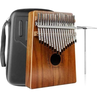 Imagen de Kalimba 17 llaves, Piano de pulgar, Thumb Dedo Sólido Instrument con caja protectora impermeable (KOA)
