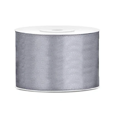 Imagen de Cinta de Satén Poliéster con Lazo y Embalaje Regalo 6/12/25/38/50/100 mm x 25 m (Tamaño 50mm 25m Color Gris)