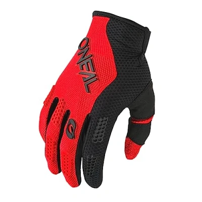 Imagen de O&#039;Neal Guantes Bicicleta y Motocross MX MTB FR Descenso Ajuste para máximo Confort, Material Transpirable Element Youth Glove RACEWEAR V.24 Adulto Negro Rojo Talla M