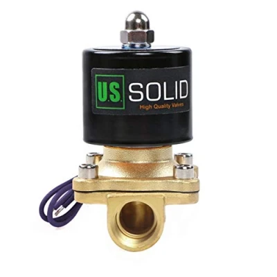 Imagen de U.S. Solid 12V DC 1/2&quot; G Válvula de solenoide eléctrica Latón Normalmente Cerrado Solenoid Valve Impulsado Directamente para Agua Aire Aceite Viton Material del sello