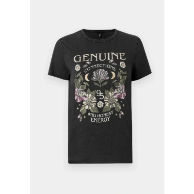 Imagen de ONLY LUCY REG S/S JRS NOOS Camiseta estampada, Mujer, Talla: XS, Black/genuine